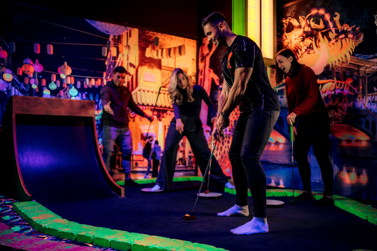 Mini Golf in Ljubljana at Woop Fun Park - Glow-in-the-dark indoor mini golf